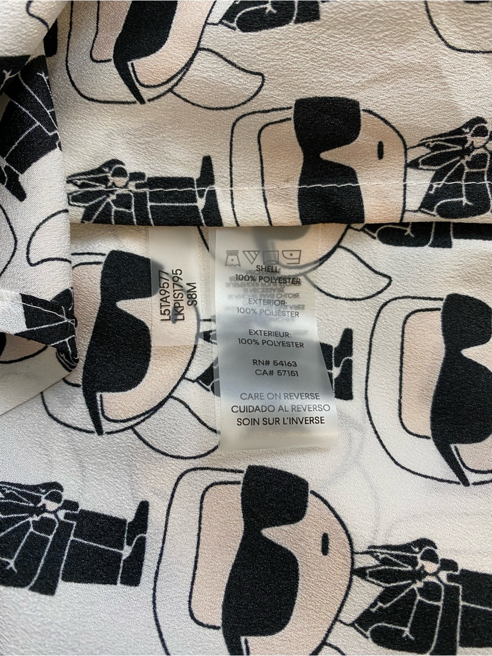 SOLD Karl Lagerfeld Paris All Over Print Blouse - Picture 13 of 15